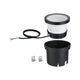 LED Einbau-Wandfluter Ocos IP67 Anthrazit Metall mit Zubehör und Montageschale für Außenbereiche.