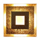 LED Wandlampe Window S Goldfarben in quadratischer Form mit indirekter Beleuchtung.