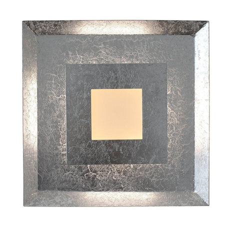 LED Applique Window S couleur argent avec design carré et diffusion indirecte de la lumière.