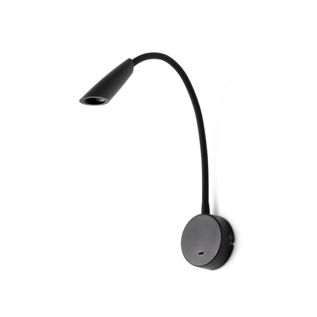 LED Wandleselampe BOKEN Schwarz an der Wand montiert, modern und elegant in Schwarz.
