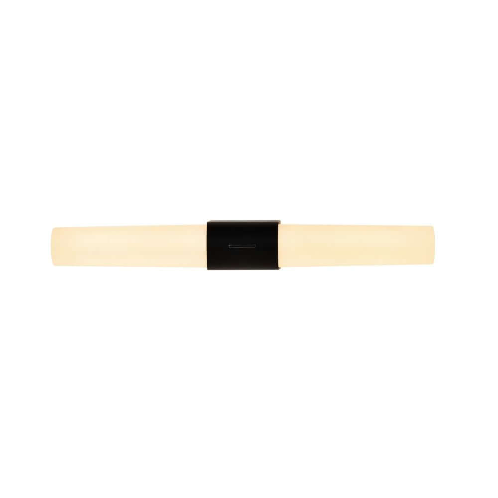 LED Wandleuchte Helva Double Basic IP44 in modernem Design mit schwarzem Halter.