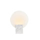 LED Wandleuchte Hester IP44 mit schlichter runder Form und marmoriertem Sockel.
