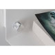 Detailansicht der LED Wandleuchte Jarina USB Weiß Dimmbar mit silbernem Drehknopf für die Dimmfunktion.