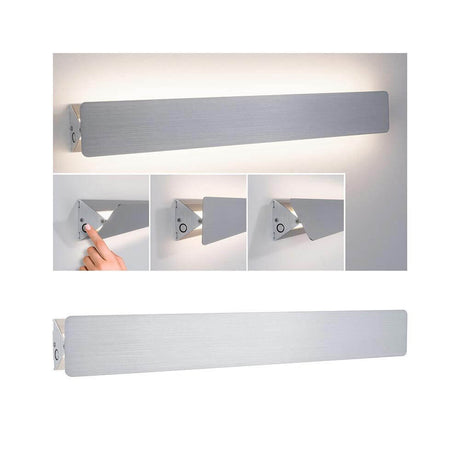 LED Wandleuchte Katla Metall 60cm in Alu gebürstet, schwenkbar für effektvolle Wandbeleuchtung.