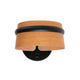 LED Wandleuchte LOOP Dimmbar Schwarz, Braun mit Holz- und Metall-Akzenten.