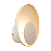 LED Wandleuchte Marsi in Beige mit zwei runden Schirmen und warmem, diffusem Licht, dimmbar mit Moodmaker™