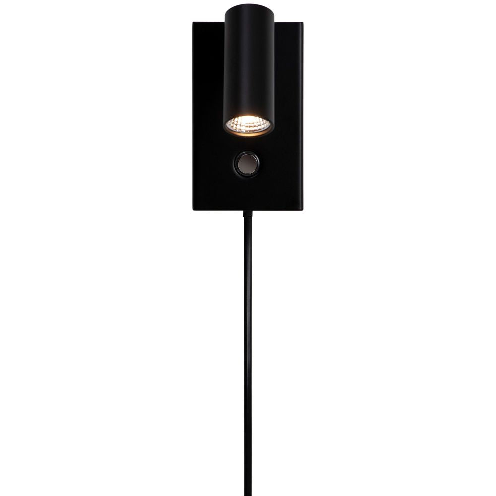 Minimalistische LED Wandleuchte Omari in Schwarz mit Touch-Schalter und Dimmer für flexible Beleuchtung.