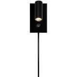 Minimalistische LED Wandleuchte Omari in Schwarz mit Touch-Schalter und Dimmer für flexible Beleuchtung.