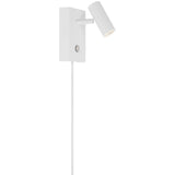 LED Wandleuchte Omari in Weiß mit Dimmer und Ein-/Aus-Touch-Schalter, minimalistisches Design.