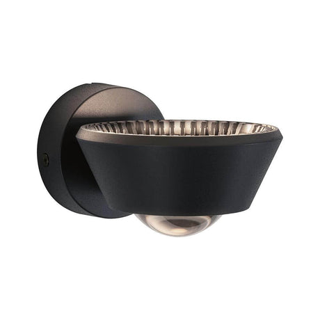 LED Væglampe Sabik dæmpbar sort i elegant design med lysudstråling opad og nedad.