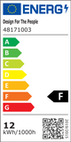 Energieeffizienzlabel für LED Wandleuchte Stay mit USB Schwarz, F-Klasse