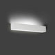 LED Wandleuchte TERA Weiß an einer grauen Wand montiert, strahlt sanftes Licht aus.