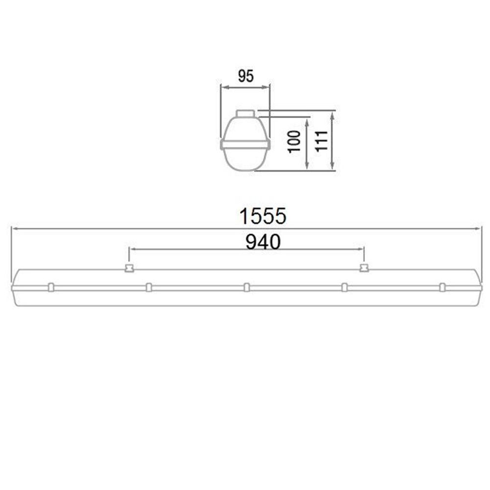 LAMPAGNO DI VACCHIO LED 33W White neutro White Schlagfest e IP65