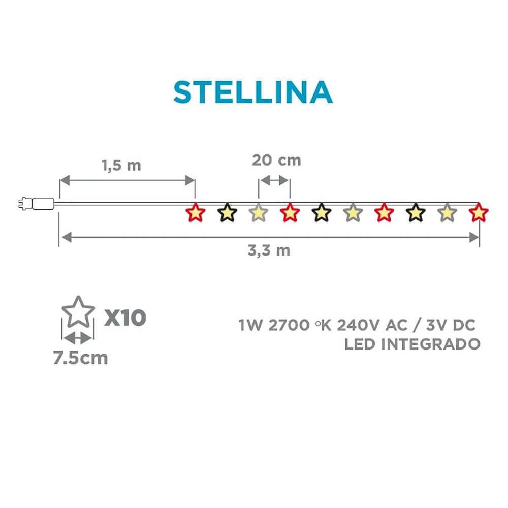 LED Weihnachtsgirlande Stellina IP44