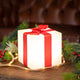 LED juleterninger Gifty batteri + solcelle IP65 dekorativt med rødt bånd for festlig belysning.