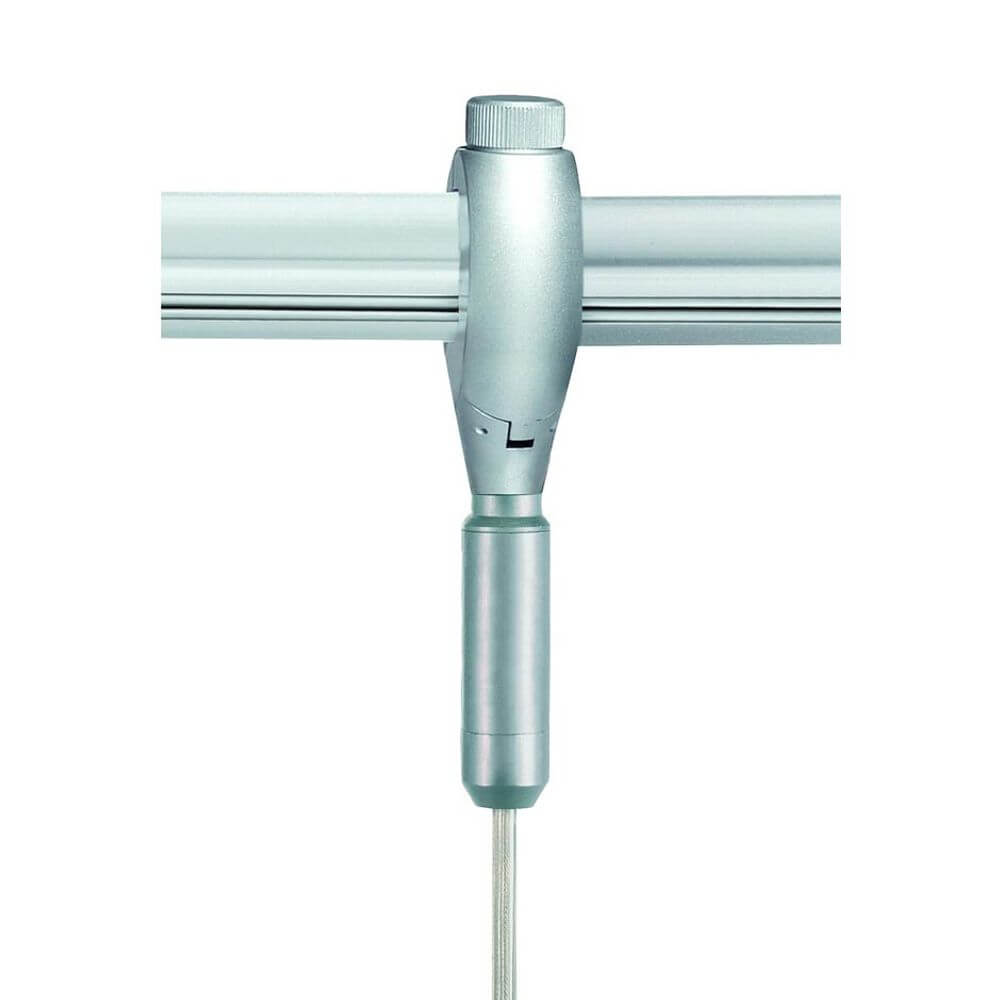 Isolierter Längsverbinder für EASYTEC II, ideal für Hochvolt Schienen-System, silbergrau.