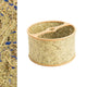 Lampenschirm aus Heu und Holz, runder Design-Leuchten-Schirm aus Heu und Eichenholz.
