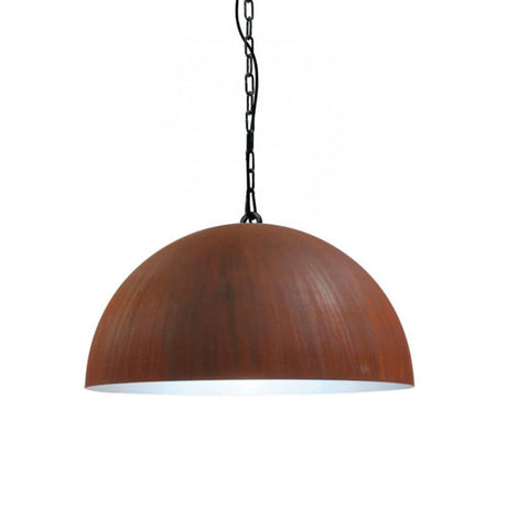 Larino pendellampe med rustikk kjetting Ø80 cm rust- hvit - håndlaget pendellampe i skjermform.