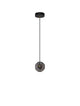 Las LED Pendelleuchte Ø 15cm 3000K Schwarz, Gold mit elegantem Design aus Metall und Glas.