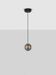Las LED Pendelleuchte Ø 15cm 3000K Schwarz, Gold mit elegantem Design aus Metall und Glas.