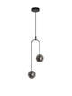 Las LED Pendelleuchte 2-flammig Ø 31cm 3000K Schwarz, Gold mit modernem Design und elegantem Glas.