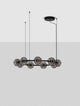 Las LED Pendelleuchte 9-flammig Ø 91cm 3000K Schwarz, Gold in elegantem Design mit metallischen Elementen.