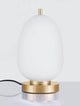 Lato Tischleuchte E14 Ø 15,8cm elegante Tischleuchte mit opalem Glas und goldfarbener Basis.