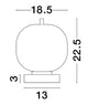 Maßzeichnung der Lato Tischleuchte E14 Ø 18,5 cm mit Abmessungen.
