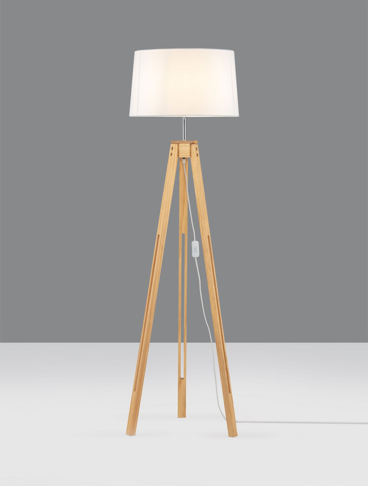 Le Roy Stehlampe Holz, Weiß (4)