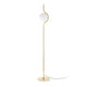 Le Vita LED Stehlampe Touch-Dimmer Goldfarben, Weiß mit elegantem Design und Glasdiffusor