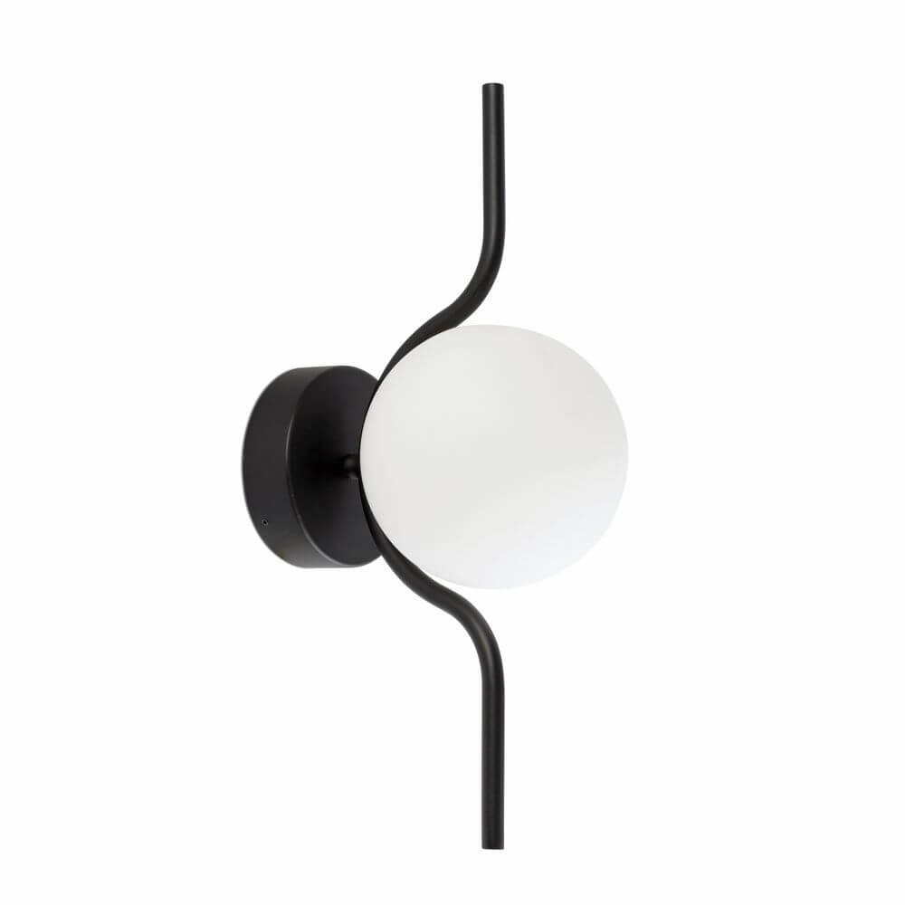 Le Vita LED Wandlampe 2700K Schwarz mit filigranem Design und Glasdiffusor.