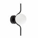 Le Vita LED Wandlampe 2700K Schwarz mit filigranem Design und Glasdiffusor.