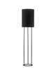 Leith Stehlampe Schwarz mit minimalistischen Design und zylinderförmigem Lampenschirm für modernen Wohnraum.
