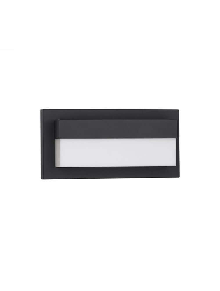 Leto LED Außenwandleuchte Horizontal 3000K Schwarz IP65 in modernem Design für balkon und terrasse