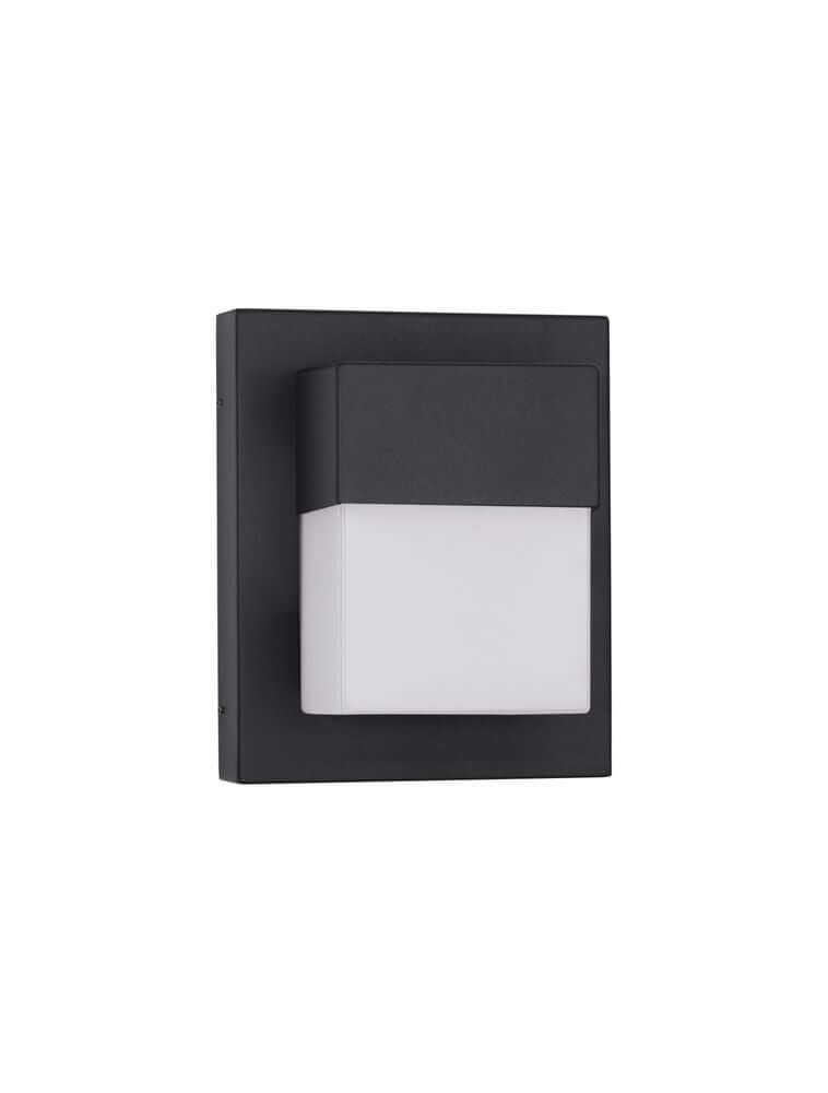 Leto LED Außenwandleuchte Quadratisch 3000K Schwarz IP65, moderne Außenbeleuchtung in quadratischem Design.