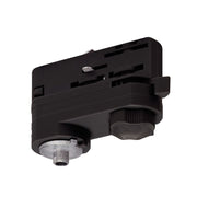 Luminaire adapter for S-Track 3P track, black, compatible with high-voltage track systems.