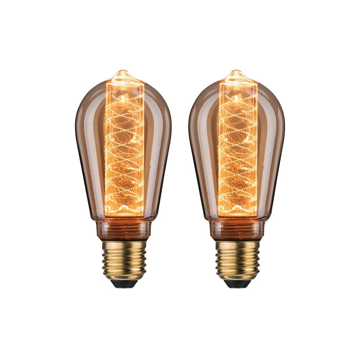 Leuchtmittel 2er Bündel LED ST64 Innenkorb Spirale Gold