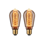 Leuchtmittel 2er Bündel LED ST64 Innenkorb Spirale Gold, Paulmann Filamentlampen mit warm-goldenem Licht