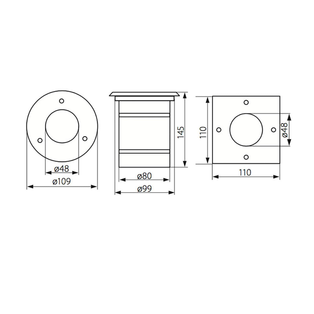 Level Edelstahl Bodeneinbaustrahler eckig IP67 (8)