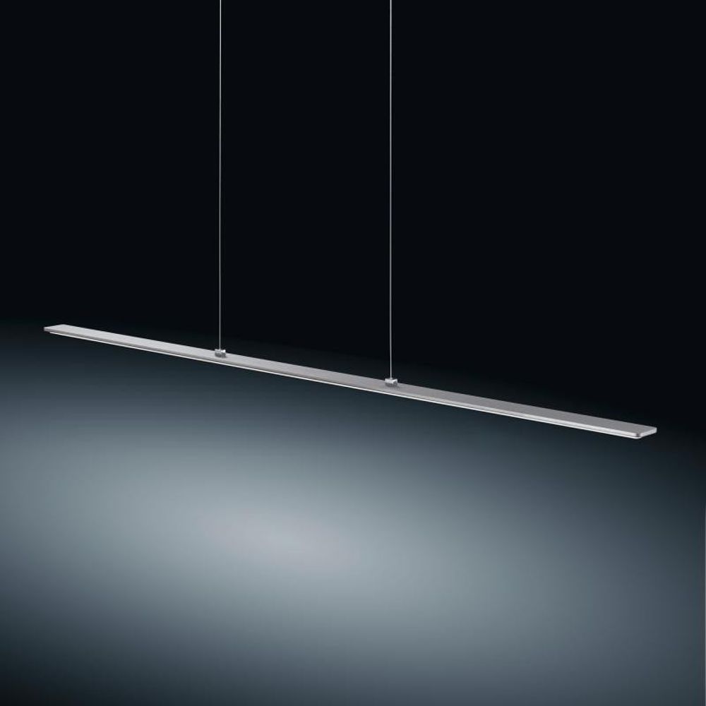 Lexx LED-Hängelampe 109cm, dimmbar, mattnickelfarben, ideal für Esszimmer und Büroräume.