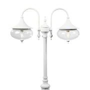 Libra lampadaire 2 pièces Blanc, verre clair au design élégant et avec abat-jour en verre transparent.