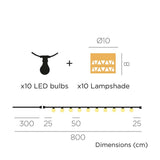 Alba Boho Led Jute Solar light chain 8m lantern shape
