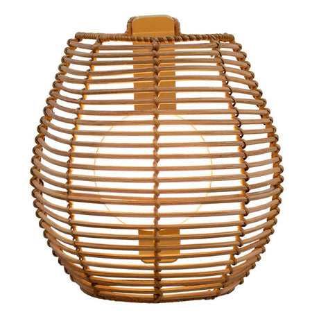 Bossa Boho-Style rechargeable outdoor wall light rattan IP54 Boho style made of handwoven rattan with Cherry lamp inside.