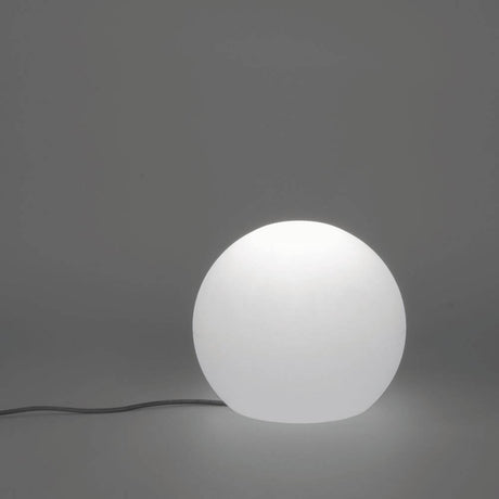 Buly LED outdoor decorative light Ø 30cm with remote control in a round white design on a grey background.