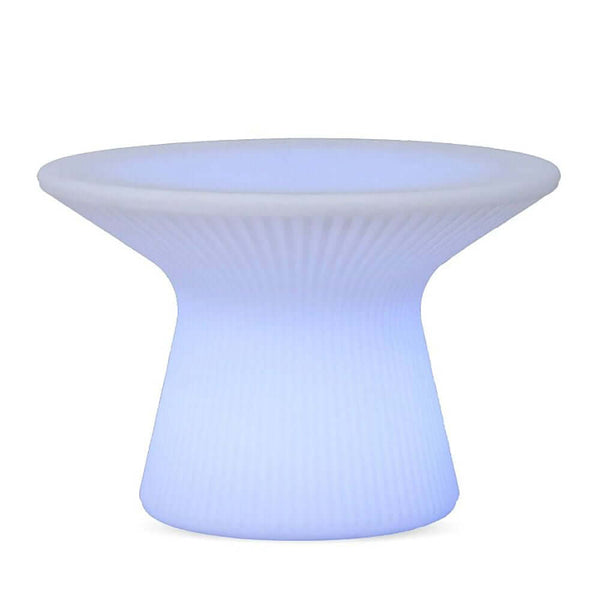 Capri table with LED solar lighting and remote control in contemporary design and soft lighting.