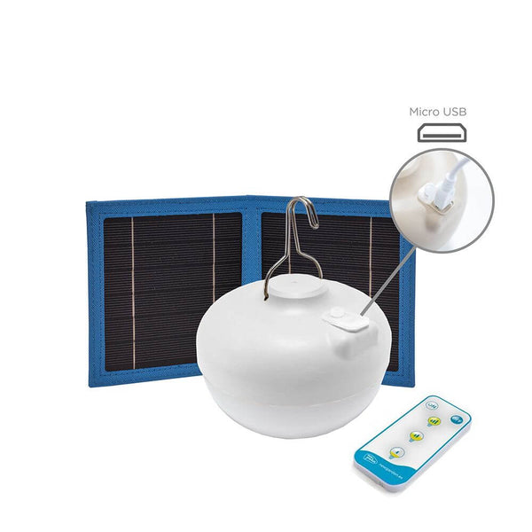 Cherry Tisch- & Hängeleuchte mit Solar-Panel, tragbare Leuchte mit Solar-Panel und Fernbedienung.