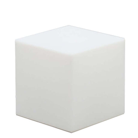 Cuby LED-decoratielamp met accu en zonne-energie - witte lichtdoorlatende kubus voor decoratieve verlichting.
