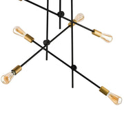 Retro ceiling light Axis 6-light Black with modern bulbs and elegant design