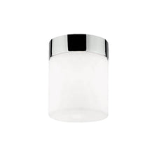 Plafonnier en verre Cayo blanc, chrome au design élégant pour un éclairage intérieur polyvalent.