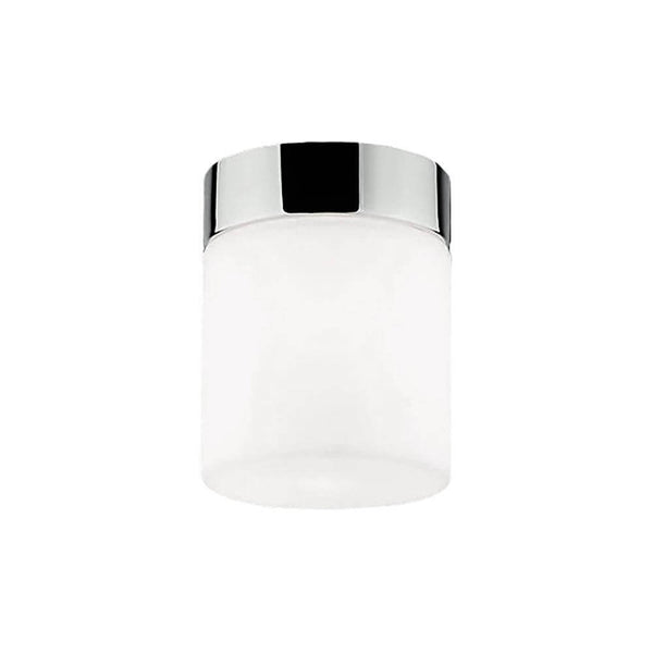 Plafonnier en verre Cayo blanc, chrome au design élégant pour un éclairage intérieur polyvalent.